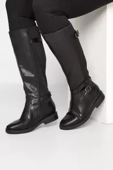 Image of Wide & Extra Wide Fit Faux Leather Knee High Boots