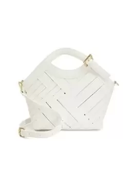 Image of Dune London Dinkydivision Small Woven Artisan Tote - White - Synthetic