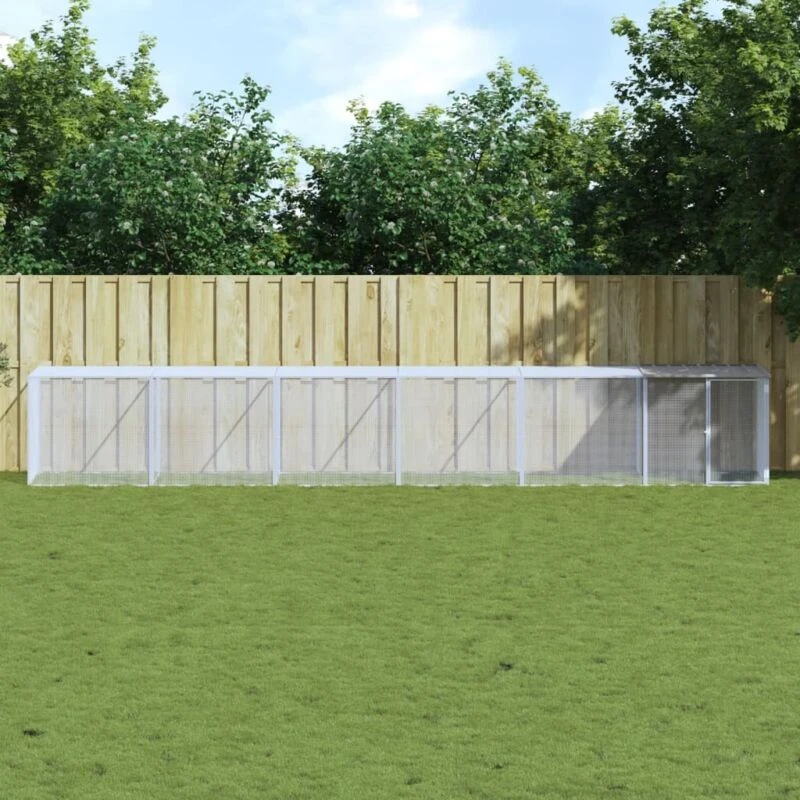 Image of VIDAXL Chicken Cage with Roof Light Grey 603x98x90cm Galvanised Steel Vidaxl 8720845916619