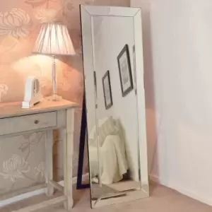 Image of MirrorOutlet Horsley All Glass Modern Cheval Mirror 170 X 58 Cm