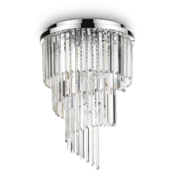 Image of Ideal Lux Carlton - 12 Light Ceiling Light Chandelier Chrome, E14