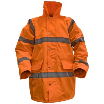 Image of Hi-Vis Orange Motorway Jacket with Quilted Lining - XX-Large