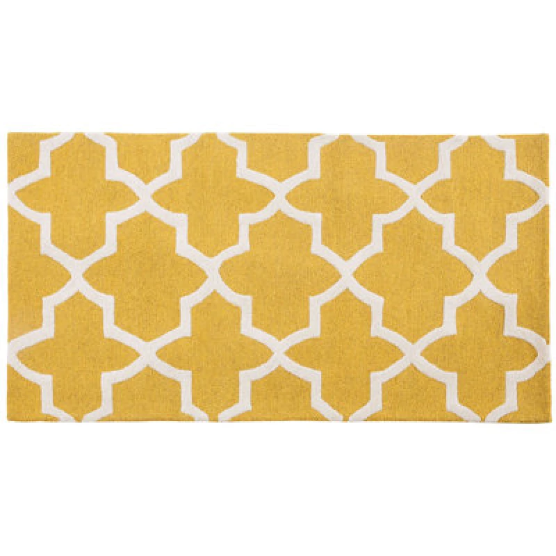 Image of Beliani Rug Silvan Yellow 80 X 150 Cm Wool