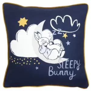 Image of Sleepy Head Peter Rabbit Cushion Blue / 43 x 43cm / Polyester Filled