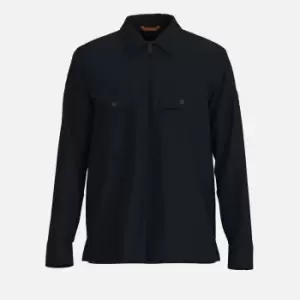 Image of BOSS Orange Mens Lovel 9 Zip Shirt - Dark Blue - M