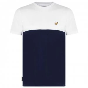 Image of VOI Bergamo T Shirt Mens - White/Navy