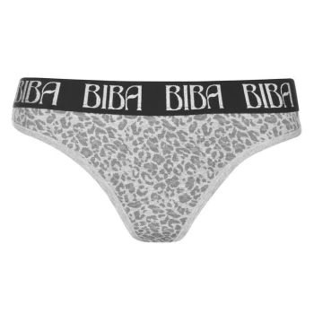 Image of Biba Soft Cotton Thongs - Grey Leop