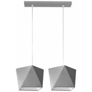 Image of Helam Lighting - Helam Adamant Straight Bar Pendant Ceiling Light Grey 50cm