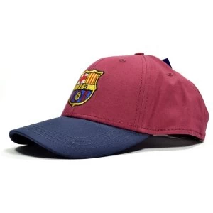 Image of FC Barcelona Deluxe Contrast Baseball Cap Burgandy