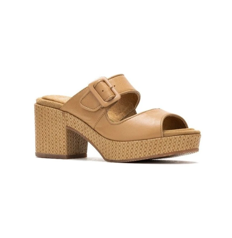 Image of Hush Puppies 'Poppy' Heeled Sandals Tan female