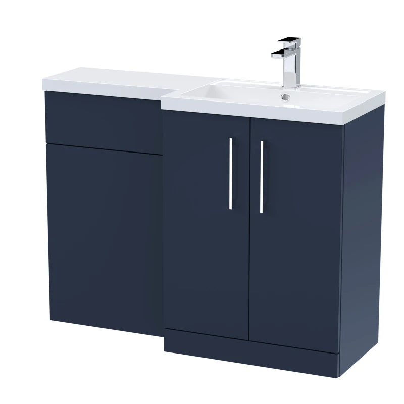 Image of Balterley Bathroom Vanity Basin & WC Unit Right Hand Midnight Blue 1100mm Blue Unisex