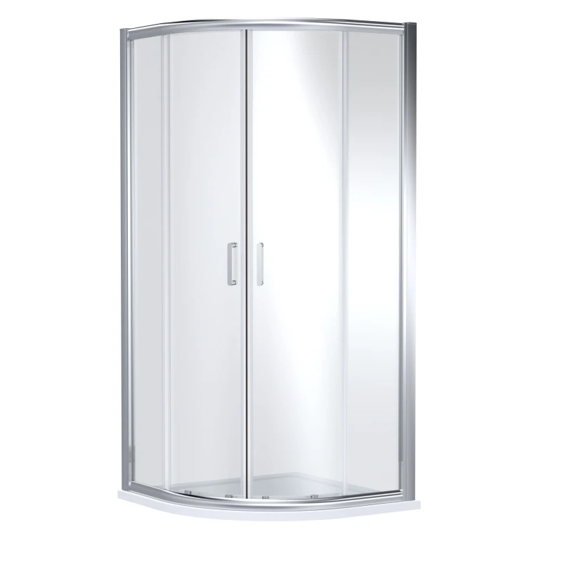 Image of Balterley Quadrant Shower Enclosure 900 x 900mm, Chrome Frame & White Resin Tray in Silver Silver Unisex