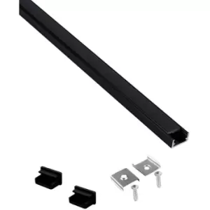 Image of Aluminium Profile Black 2m for LED Light Strip with Black Cover - Pack of 10