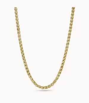 Image of Fossil Men Gold-Tone Stainless Steel Chain Necklace