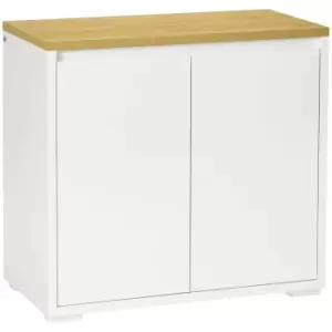 Image of HOMCOM Kitchen Sideboard, Storage Cabinet with Double Doors and Adjustable Shelf for Living Room, Entryway, White