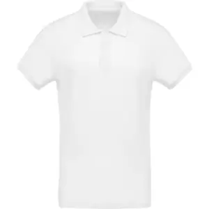 Image of Kariban Mens Organic Pique Polo Shirt (S) (White)