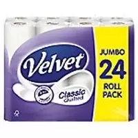 Image of Velvet Classic Toilet Roll 3 Ply 7471124 24 Rolls of 150 Sheets