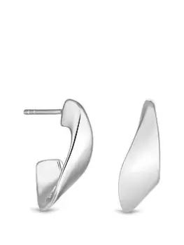 Image of Simply Silver Recycled Sterling Silver 925 Clean Polished Twist Hoop Earrings