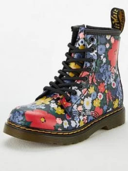 Image of Dr Martens Girls 1460 Wanderflora Lace Boots - Floral, Floral, Size 10 Younger