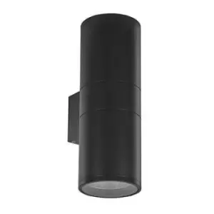 Image of Gun 2 Light Outdoor Large Up Down Wall Light Black White IP54, E27