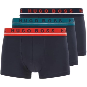 Image of Hugo Boss 3 Pack Logo Boxer Trunks Red/Navy/Green Size L Men