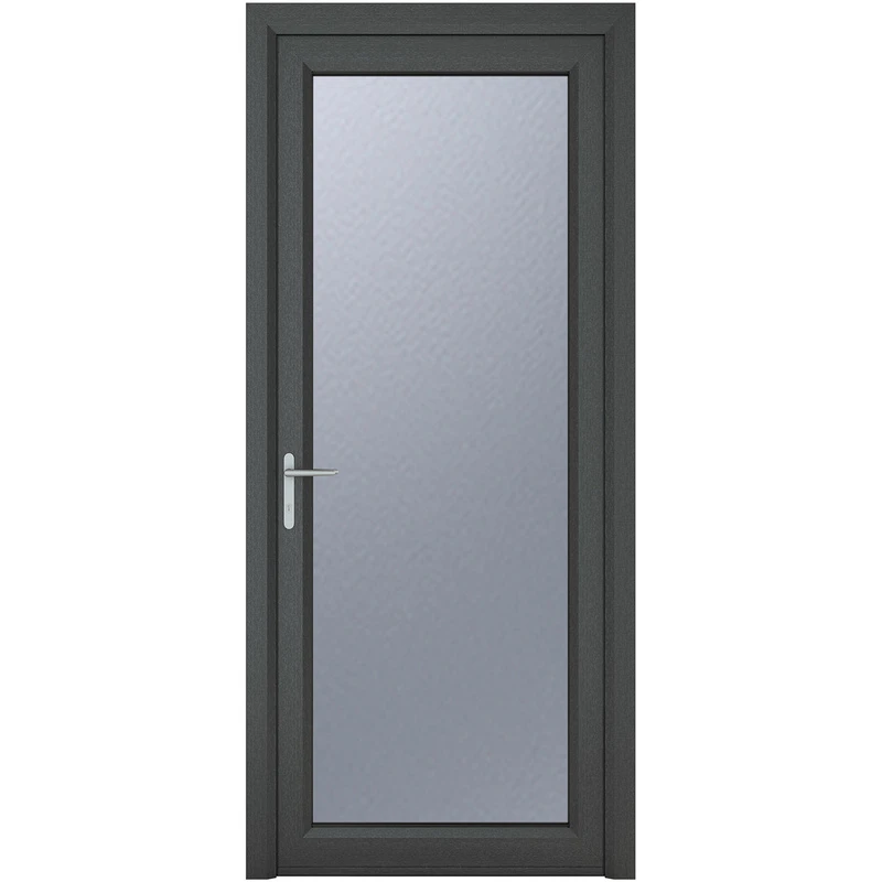Image of Crystal Triple Glazed Single Door Full Glass Grey/White Rh 890 X 2090Mm Obscure, Grey 3RRHGW89209OBTG