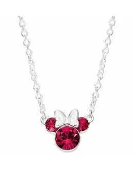 Image of Disney Minnie Mouse Sterling Silver Purple Crystal Necklace