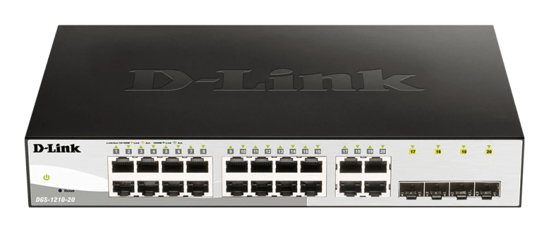Image of D-Link DGS-1210-20 Managed L2 Gigabit Ethernet (10/100/1000) 1U Black