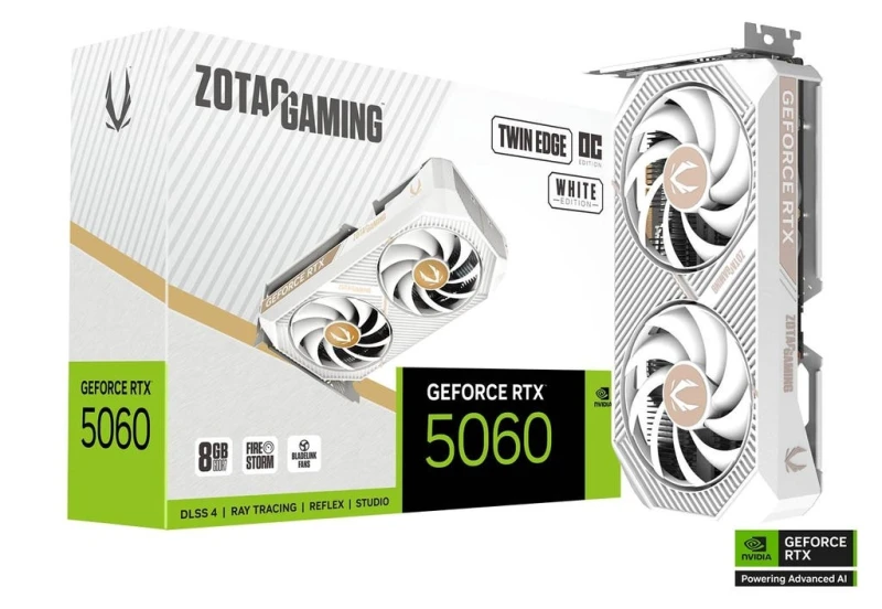 Image of ZOTAC GAMING GeForce RTX 5060 TWIN EDGE OC 8GB GDDR7 Graphics Card - White - ZT-B50600Q-10M