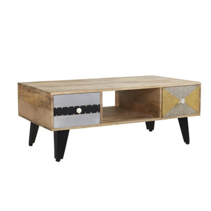 Image of Buttercup Farm Sorio 2 Drawer Coffee Table - Wood - L40 X W110 X H45 Cm