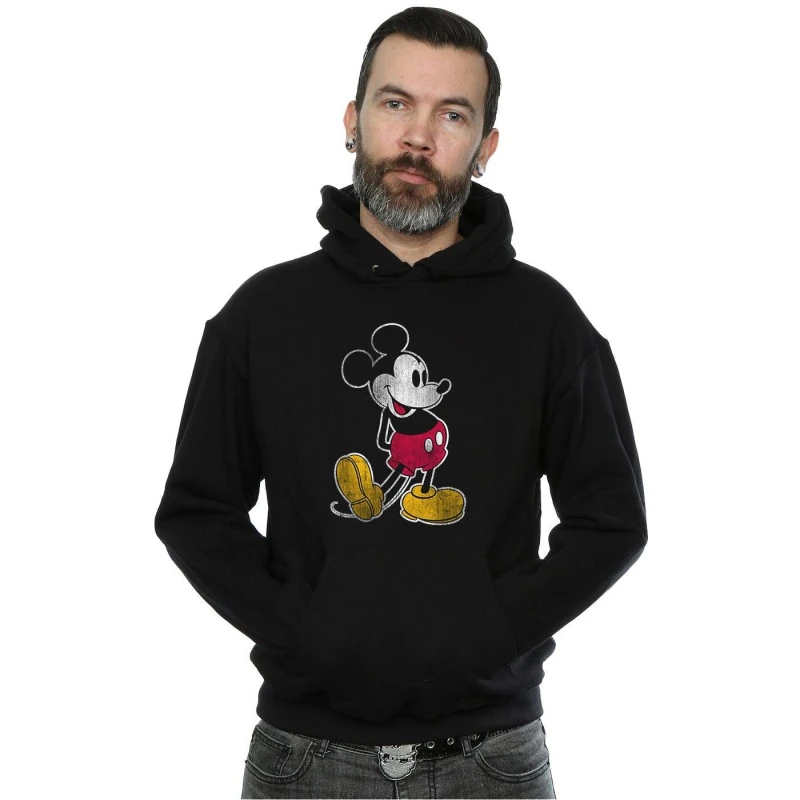 Image of Disney Mickey Mouse Classic Kick Hoodie Black male
