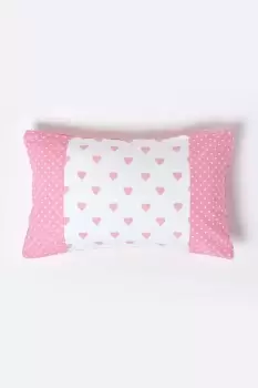 Image of Cotton Hearts and Polka Dots Cushion Cover