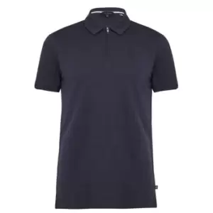 Image of Ted Baker Speysid Zip Polo Shirt - Blue