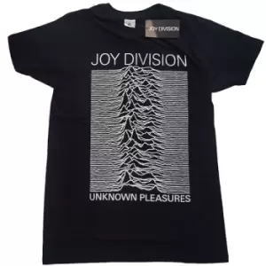 Image of Joy Division - Unknown Pleasures White On Black Unisex X-Small T-Shirt - Black