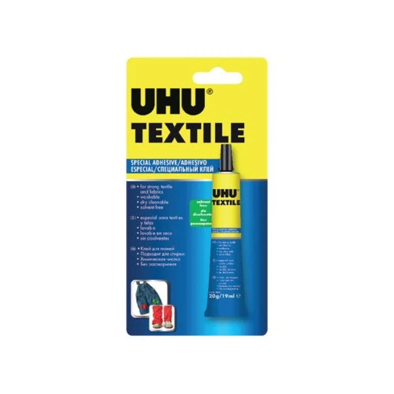 Image of UHU UHU 064662 Fabric Glue 19ml Blister Card 3-64662 3-64662