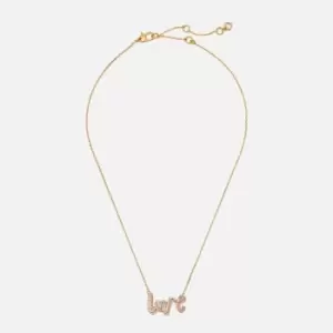 Image of Kate Spade New York Womens Say Yes Love Pendant - Pink/Gold