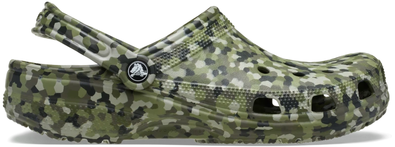 Image of Crocs Unisex Classic Confetti Clogs Army Green / Multi W9/M8