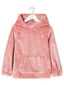 Image of Fatface Girls Lounge Fleece Hoodie - Dusky Pink