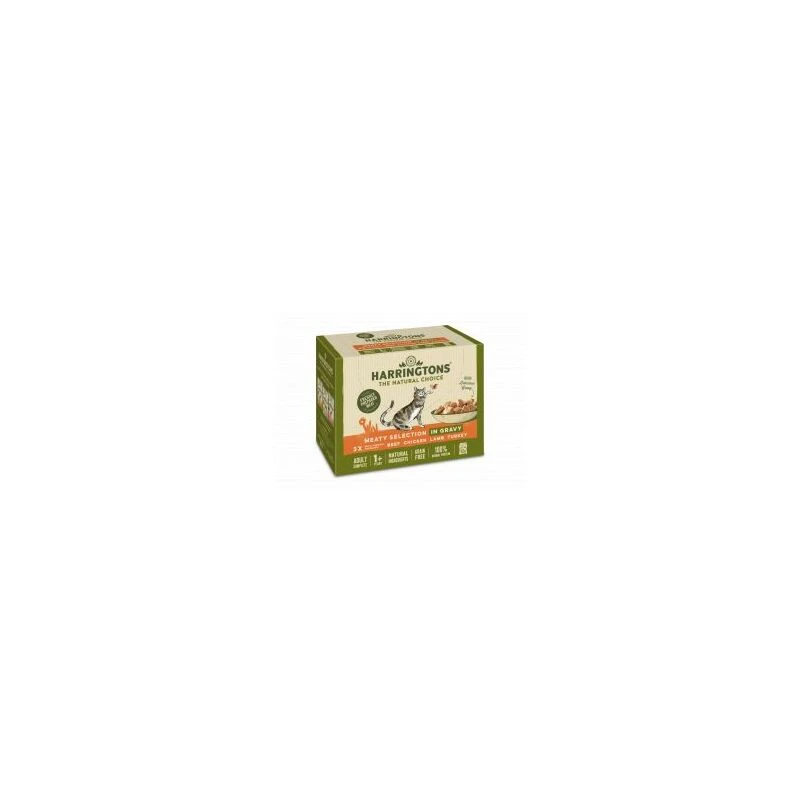 Image of Harringtons Wet Cat Food Pouches Meat in Gravy 111871028