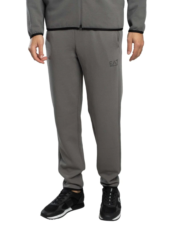 Image of EA7 Side Zip Logo Joggers Smoked Pearl S