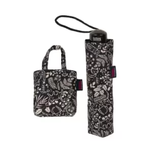 Image of totes Cats and Dogs Supermini Umbrella and Folding Shopper Gift Set Black and white