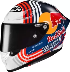 Image of HJC RPHA 1 Red Bull Austin GP Helmet, white-red-blue, Size S, white-red-blue, Size S