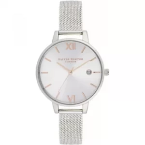 Image of Ladies Olivia Burton Sunray Demi Dial Watch with Boucle Mesh Watch