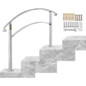 Image of VEVOR 3FT Adjustable Wrought Iron Handrail Fits 3 Steps Outdoor Steps/Stairs