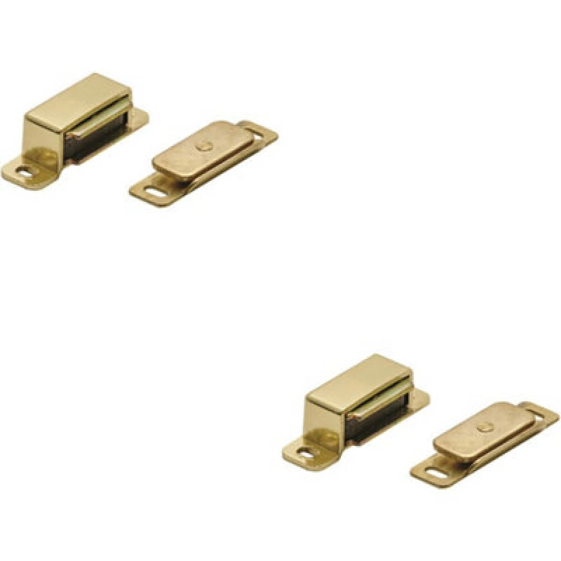 Image of Loops 2x Magnetic Cupboard Door Catch 37mm Fixing Centres 6kg Pull Electro Brassed Metallics unisex