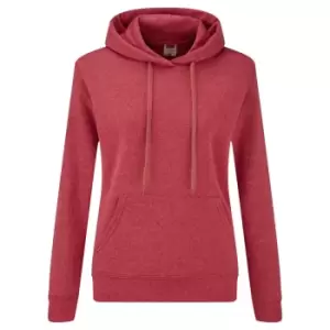 Image of Fruit Of The Loom Ladies Lady Fit Hooded Sweatshirt / Hoodie (L) (Heather Red)