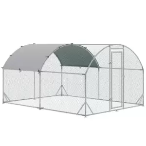 Image of Pawhut D51-321V01 Galvanised Chicken Coop With Cover