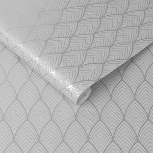 Image of Graham & Brown Superfresco Easy Bercy Gris Argent Wallpaper