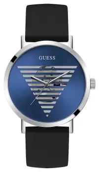 Image of Guess GW0503G2 Mens Blue Cut-Through Logo Dial Black Watch