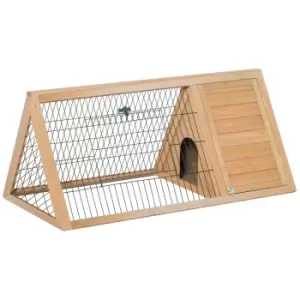 Image of Pawhut Outside Wooden Rabbit Hutch With Outside Area - Brown